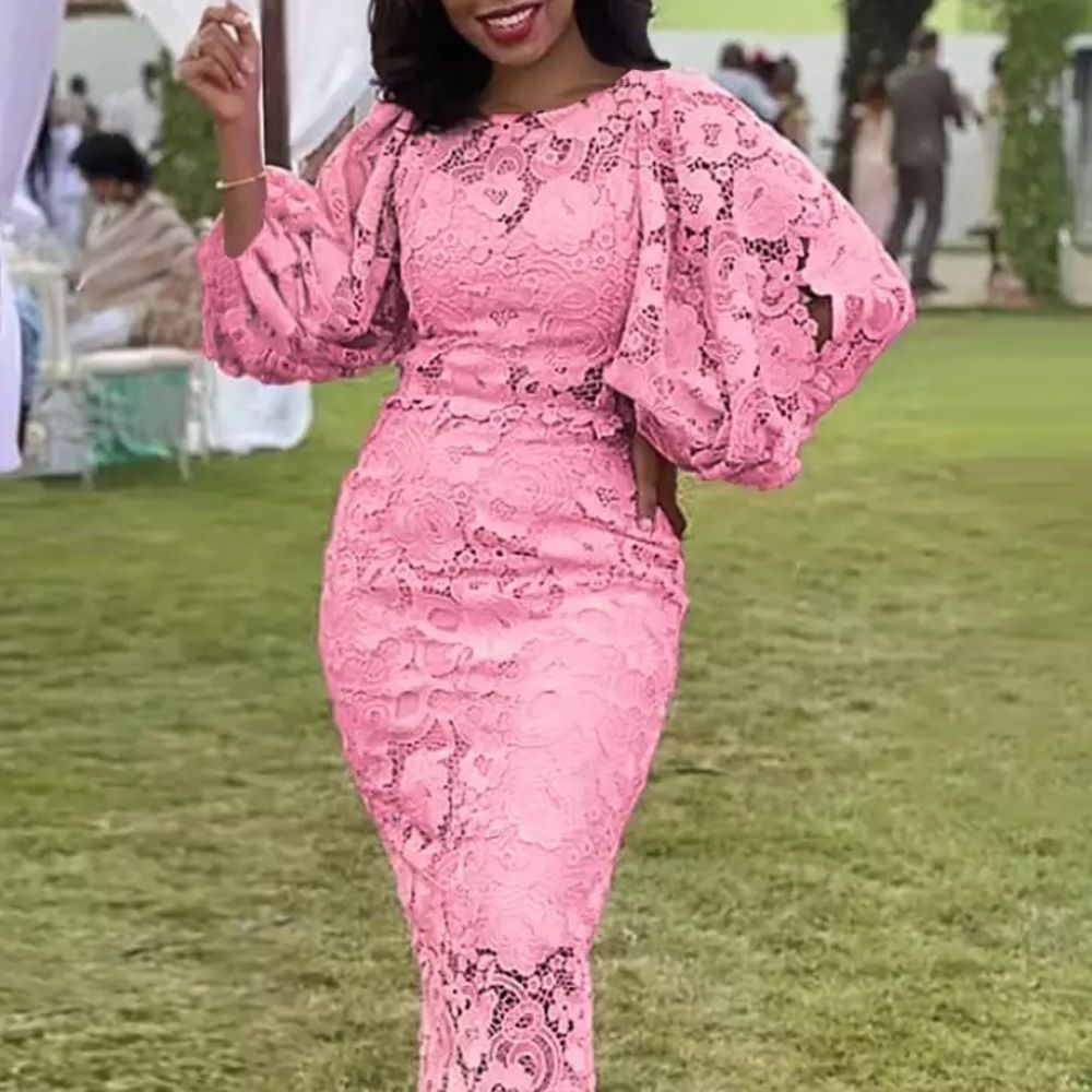 Pink Beautiful sexy lace dress - Picture 1 of 6